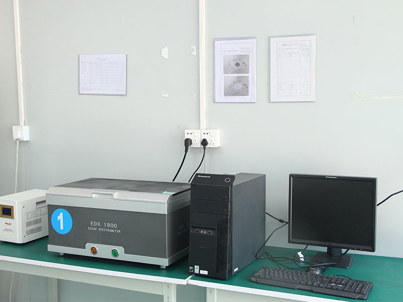 EDXRF spectrometer for RoHS compliance testing on cable assembly materials.