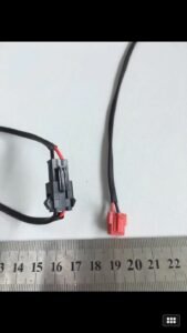 Two-wire inline cable assembly with red and black leads for OEM RFQ specification